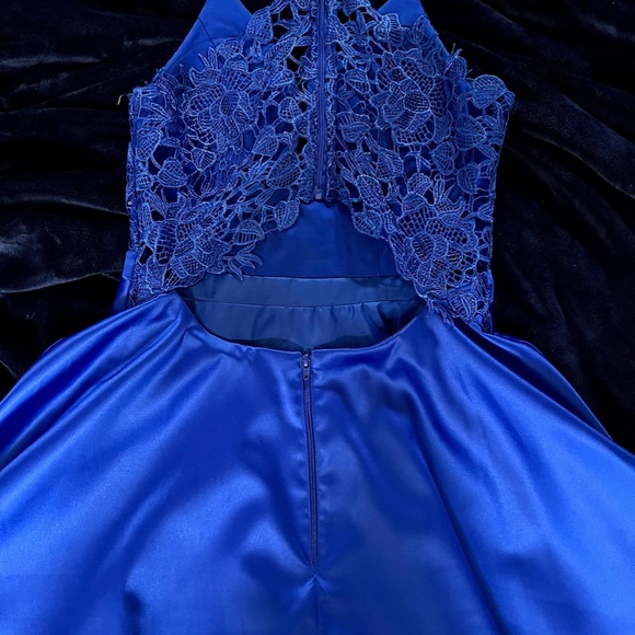 Beautiful Blue Fit & Flare Dress - Picture 3 of 5